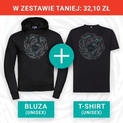 THE CHOSEN - KOMPLET: Bluza z kapturem (Ławica ryb) + T-shirt CZARNY (Ławica ryb), Unisex