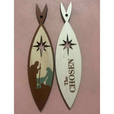 THE CHOSEN - Ozdoba choinkowa drewniana dwustronna - komplet 3 sztuk