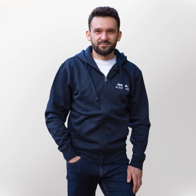 OUTBACK POLSKA - Bluza GRANATOWA  rozpinana z haftem - Unisex